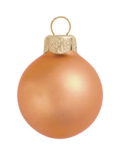 4ct Matte Mandarin Orange Glass Ball Christmas Ornament 1.5" (180mm)