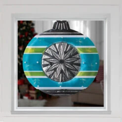 15.5" Blue And Green Lighted Christmas Ornament Window Silhouette -Christmas Decoration Store impact2013350 18518.1681263303