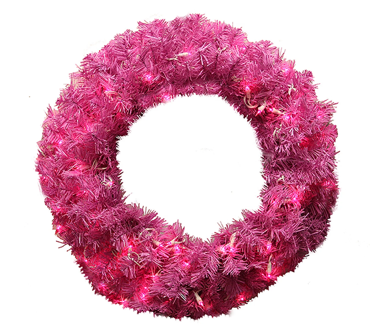 Pre-Lit Orchid Pink Cedar Pine Artificial Christmas Wreath - 36-Inch, Pink Lights 3 Pre-Lit Orchid Pink Cedar Pine Artificial Christmas Wreath - 36-Inch, Pink Lights
