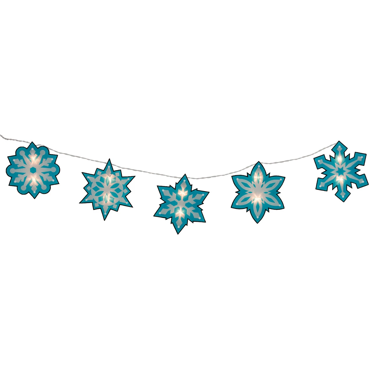 10ct Blue And White Snowflake Christmas Light Set – 4.5-Feet, White Wire 3 10ct Blue And White Snowflake Christmas Light Set – 4.5-Feet, White Wire