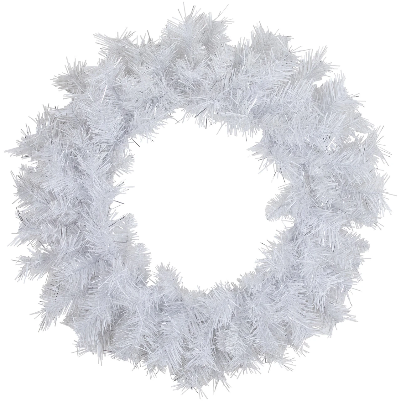 White And Silver Mixed Pine Artificial Christmas Wreath, 24-Inch, Unlit 3 White And Silver Mixed Pine Artificial Christmas Wreath, 24-Inch, Unlit
