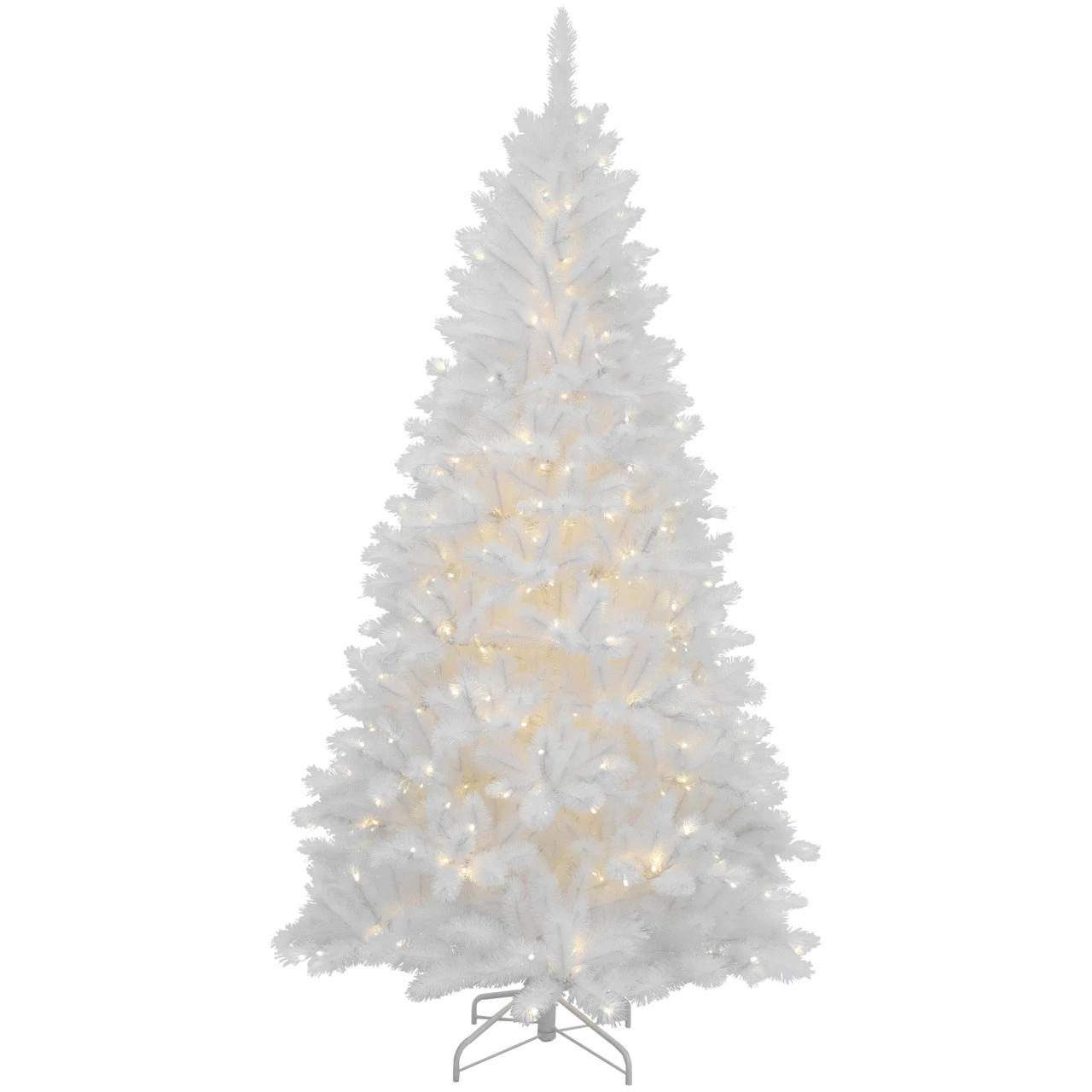 7.5' Pre-Lit Iridescent White Alaskan Pine Artificial Christmas Tree - Clear Lights 3 7.5' Pre-Lit Iridescent White Alaskan Pine Artificial Christmas Tree - Clear Lights