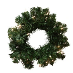 12" Pre-Lit Deluxe Windsor Pine Artificial Christmas Wreath - Clear Lights
