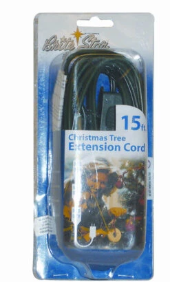 15’ Brite Star Indoor Polarized 9-Outlet 3-Prong Extension Cord – Green Wire