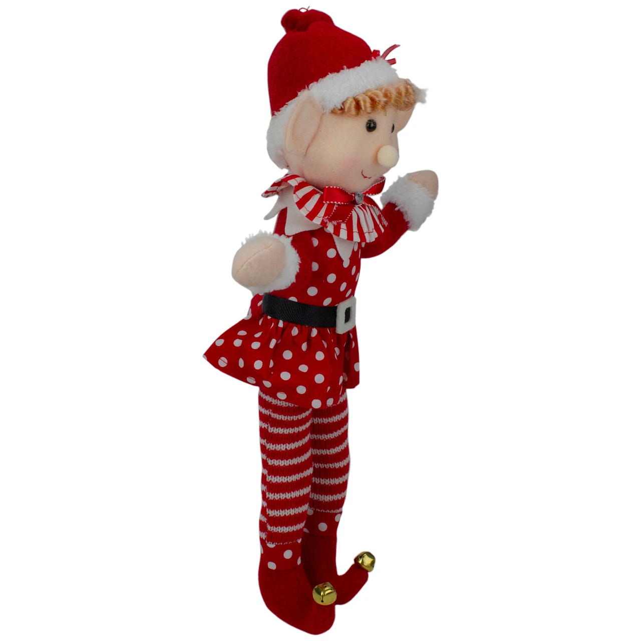 15" Girl Elf In Polka Dot Dress Christmas Ornament 4 15" Girl Elf In Polka Dot Dress Christmas Ornament - Image 2