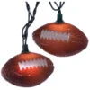 Set Of 10 Football Shaped Novelty String Lights - 9ft Green Wire