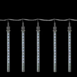 8 White Double Sided Mini Snowfall Icicle Christmas Light - 0.5 Ft Clear Wire