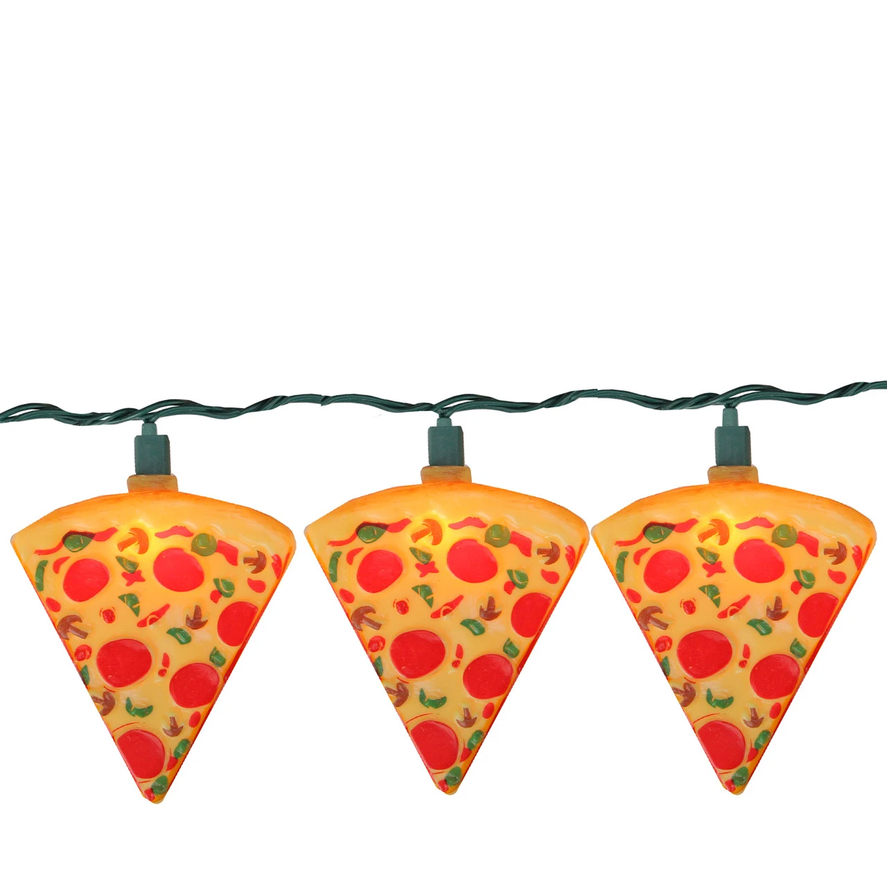 Set Of 10 Orange And Red Pizza Slice Garden Patio Christmas Lights - 10' Green Wire 3 Set Of 10 Orange And Red Pizza Slice Garden Patio Christmas Lights - 10' Green Wire