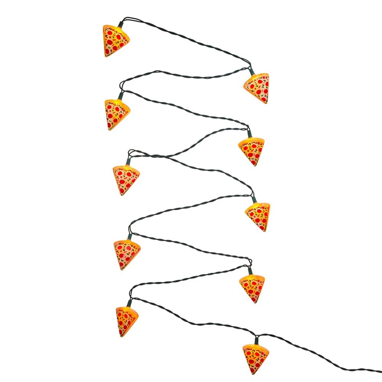 Set Of 10 Orange And Red Pizza Slice Garden Patio Christmas Lights - 10' Green Wire 4 Set Of 10 Orange And Red Pizza Slice Garden Patio Christmas Lights - 10' Green Wire - Image 2