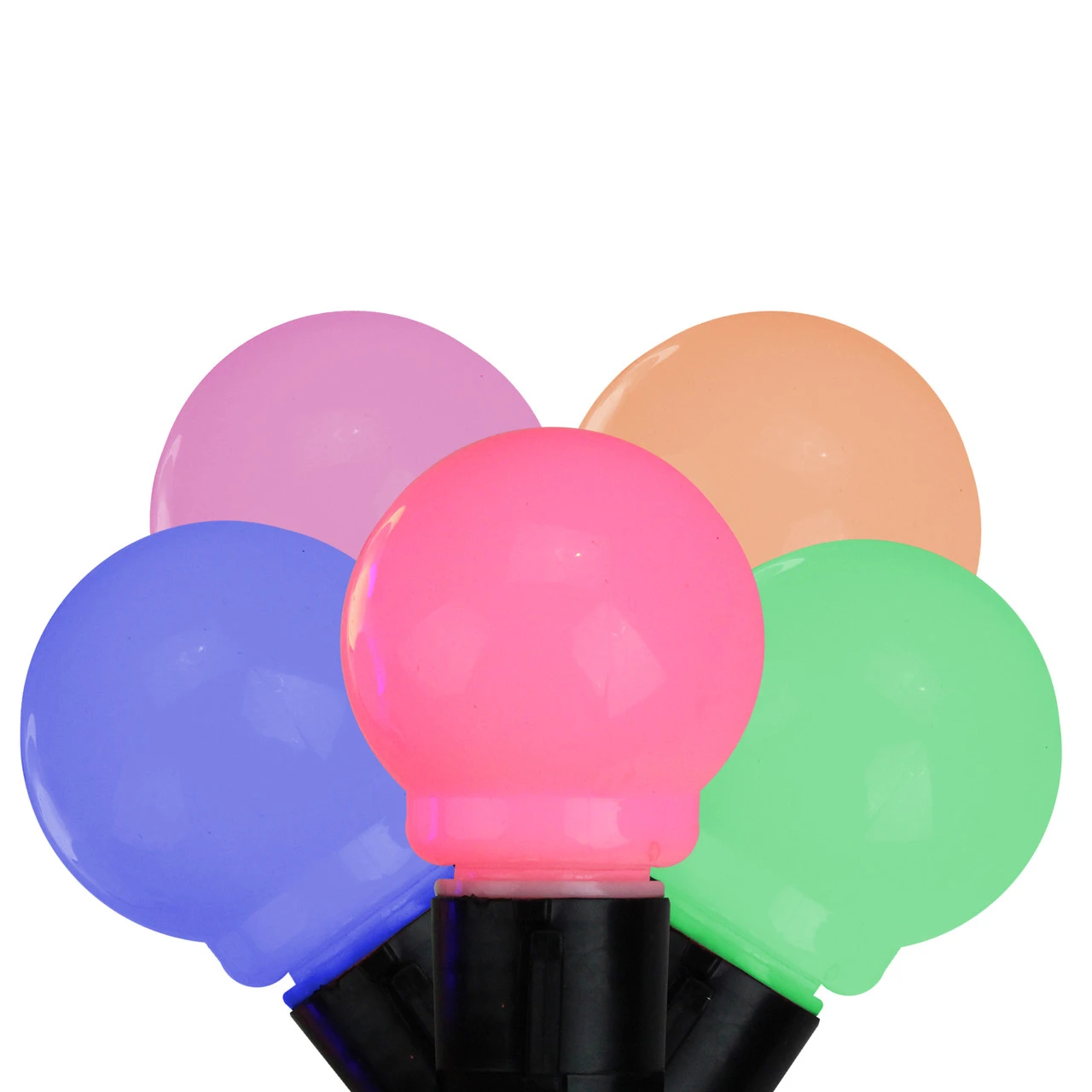 10 Pink And Blue Mini Glass LED Christmas Lights - 15 Ft Black Wire 3 10 Pink And Blue Mini Glass LED Christmas Lights - 15 Ft Black Wire