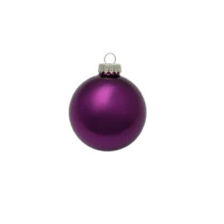 40ct Purple Shiny Glass Christmas Ball Ornaments 1.25" (30mm)