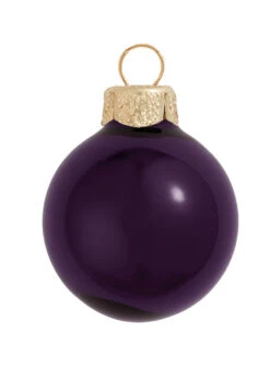 2ct Purple Shiny Christmas Glass Ball Ornaments 6" (150mm)