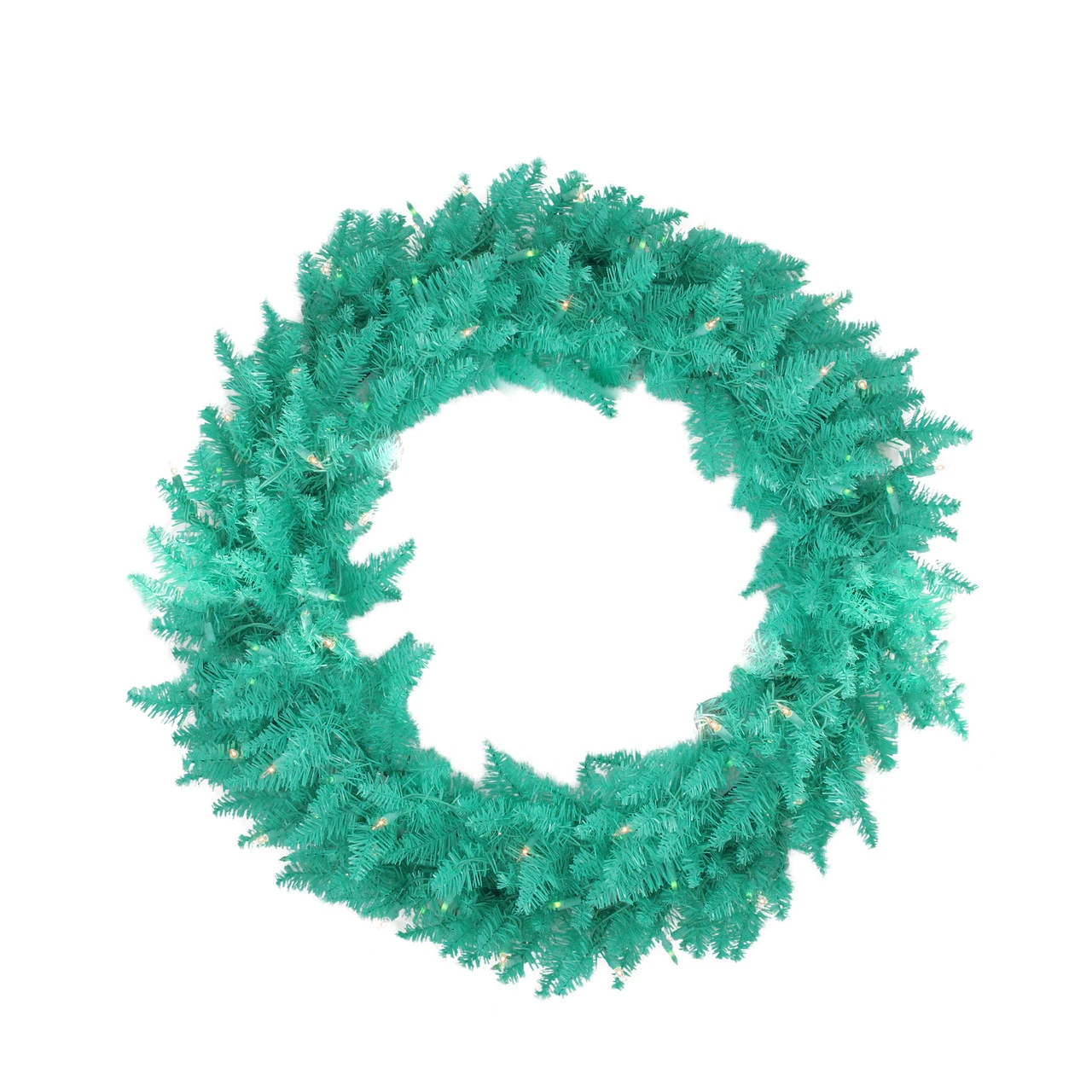 Pre-Lit Teal Green Ashley Spruce Artificial Christmas Wreath, 36-Inch, Clear And Green Lights 3 Pre-Lit Teal Green Ashley Spruce Artificial Christmas Wreath, 36-Inch, Clear And Green Lights