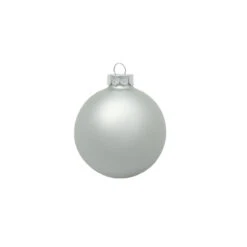 40ct Silver Matte Finish Glass Hanging Christmas Ball Ornaments 1.25" (30mm)
