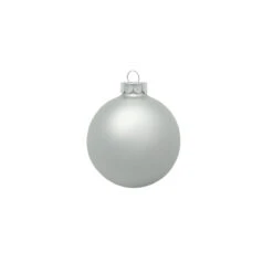12ct Silver Matte Glass Christmas Ball Ornaments 2.75" (70mm)