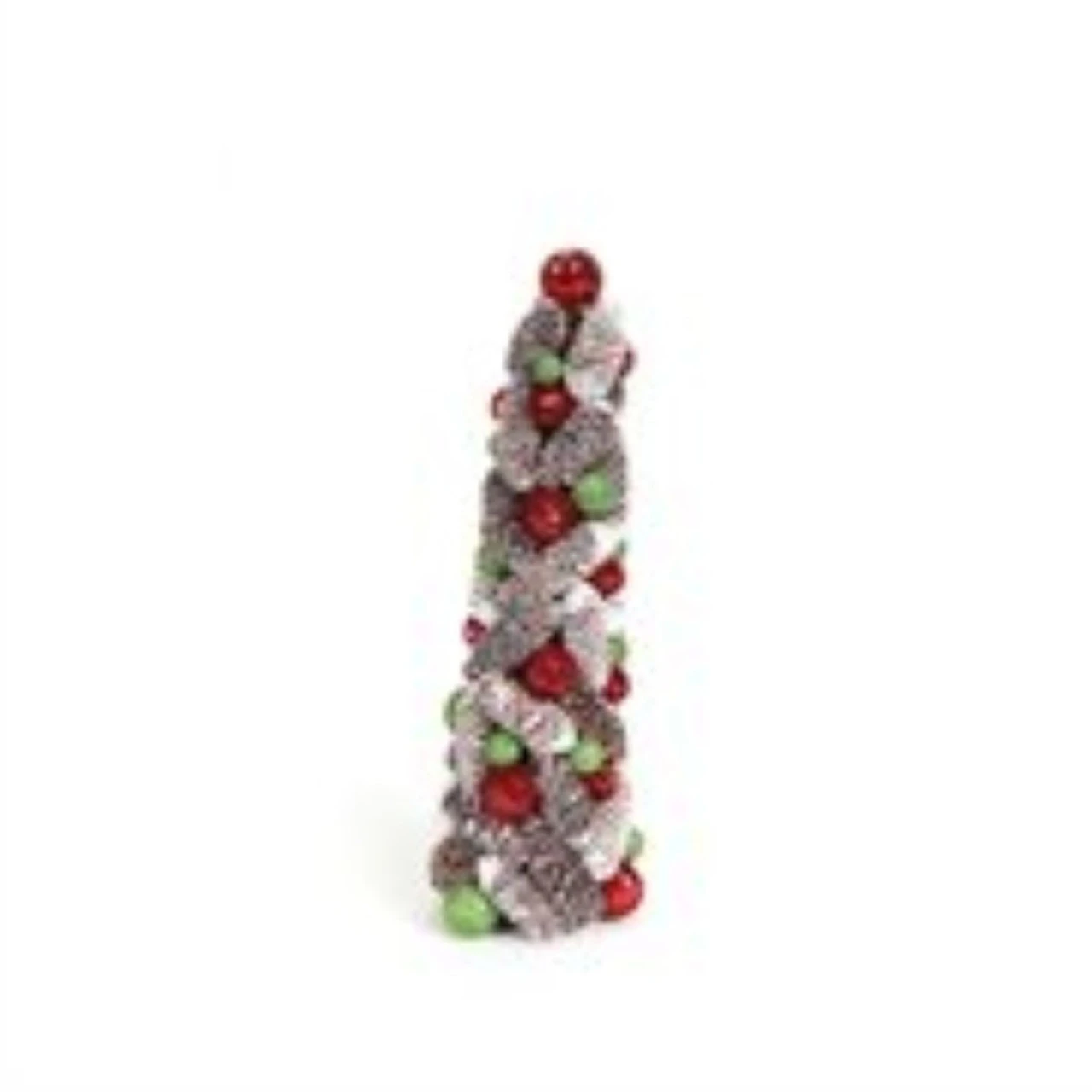 1.5' Red And White Pine Cone Topiary Christmas Tree - Unlit 4 1.5' Red And White Pine Cone Topiary Christmas Tree - Unlit - Image 2