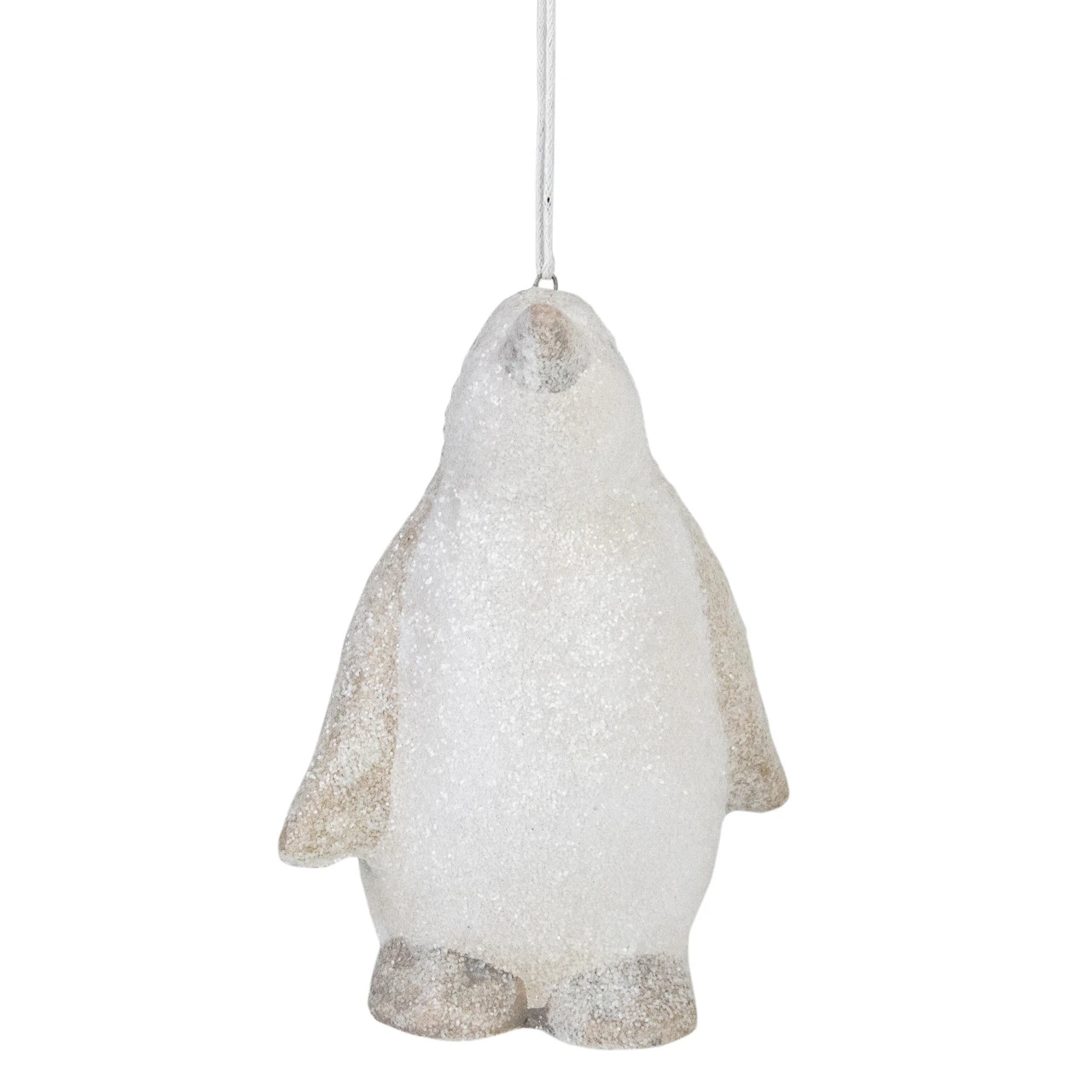 4" White Glitter Standing Penguin Christmas Hanging Ornament 4 4" White Glitter Standing Penguin Christmas Hanging Ornament - Image 2