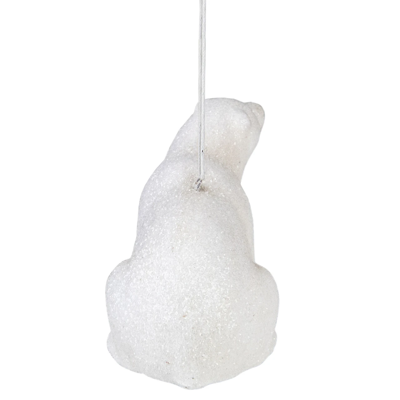 5" White Glitter Sitting Polar Bear Christmas Hanging Ornament 5 5" White Glitter Sitting Polar Bear Christmas Hanging Ornament - Image 3