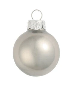 4ct Silver Metallic Glass Christmas Ball Ornaments 4.75" (120mm)
