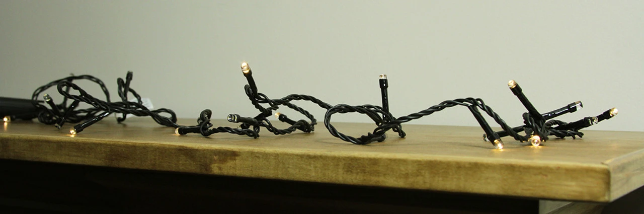 608 Battery Operated White LED 8-Function Christmas Lights - 149 Ft Black Wire 4 608 Battery Operated White LED 8-Function Christmas Lights - 149 Ft Black Wire - Image 2