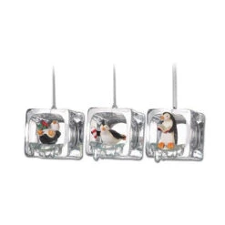 Club Pack Of 18 Clear Icy Crystal Decorative Christmas Penguin Ice Cube Ornaments 2"
