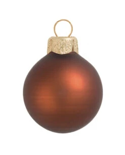 4ct Chocolate Brown Matte Glass Christmas Ball Ornaments 4.75" (120mm)