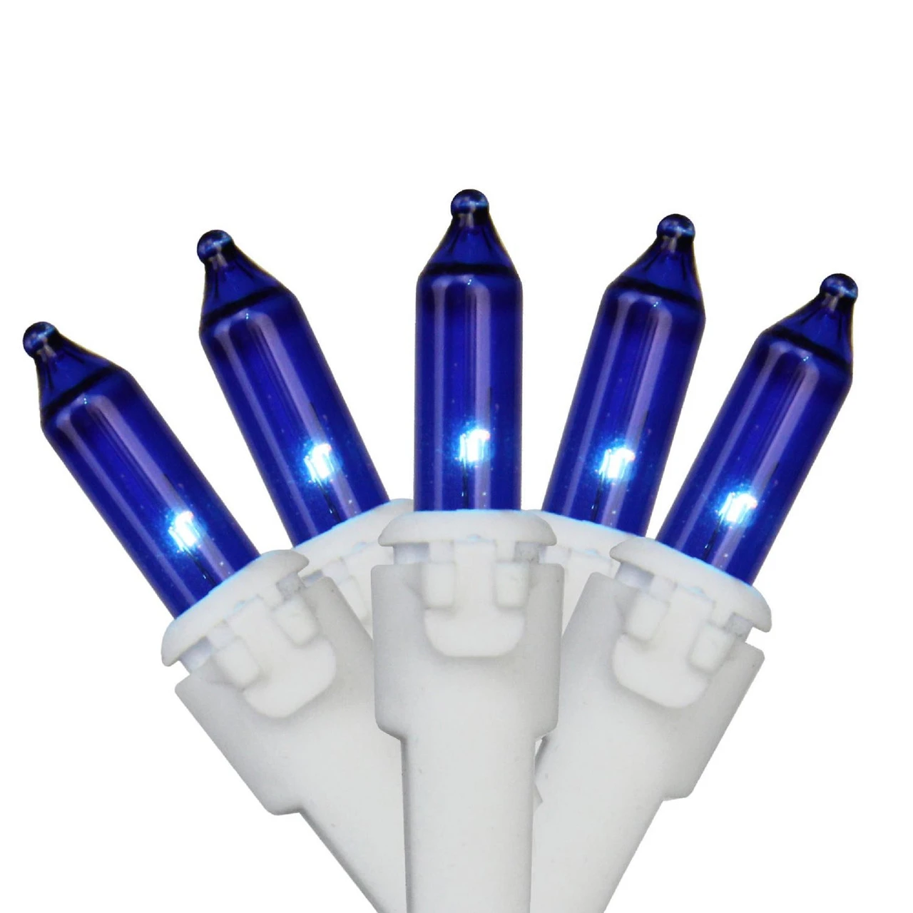 100-Count Blue Mini Christmas Light Set, 20.25ft White Wire 3 100-Count Blue Mini Christmas Light Set, 20.25ft White Wire