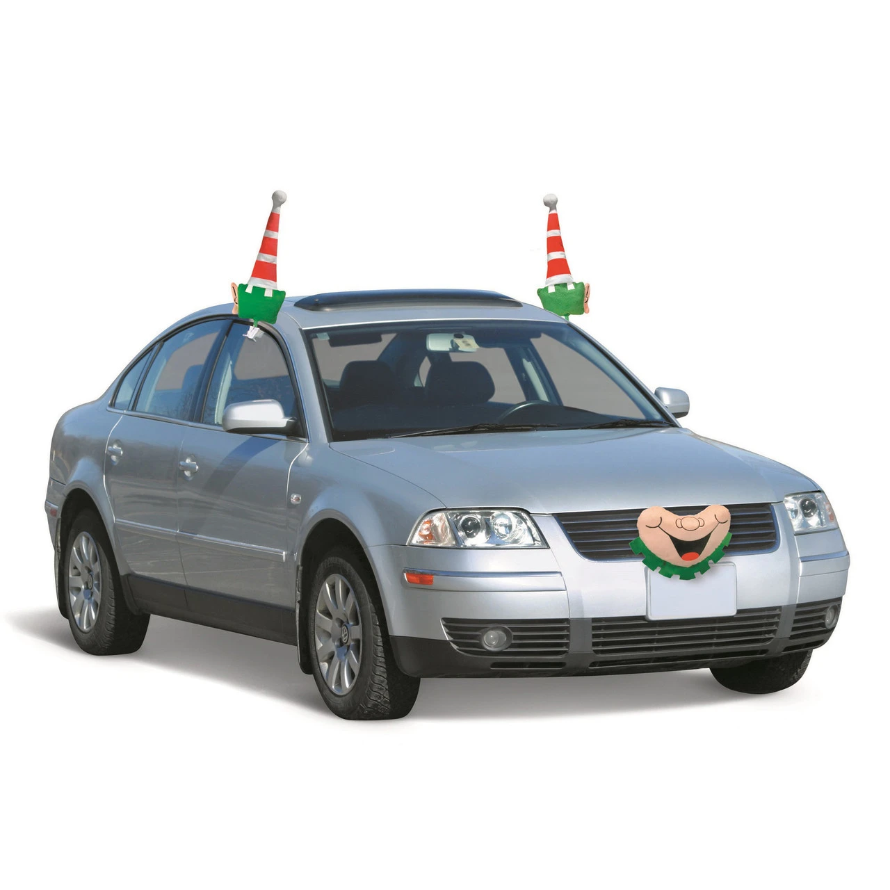 19" Red And Green Elf Christmas Car Decorating Kit - Universal Size 3 19" Red And Green Elf Christmas Car Decorating Kit - Universal Size