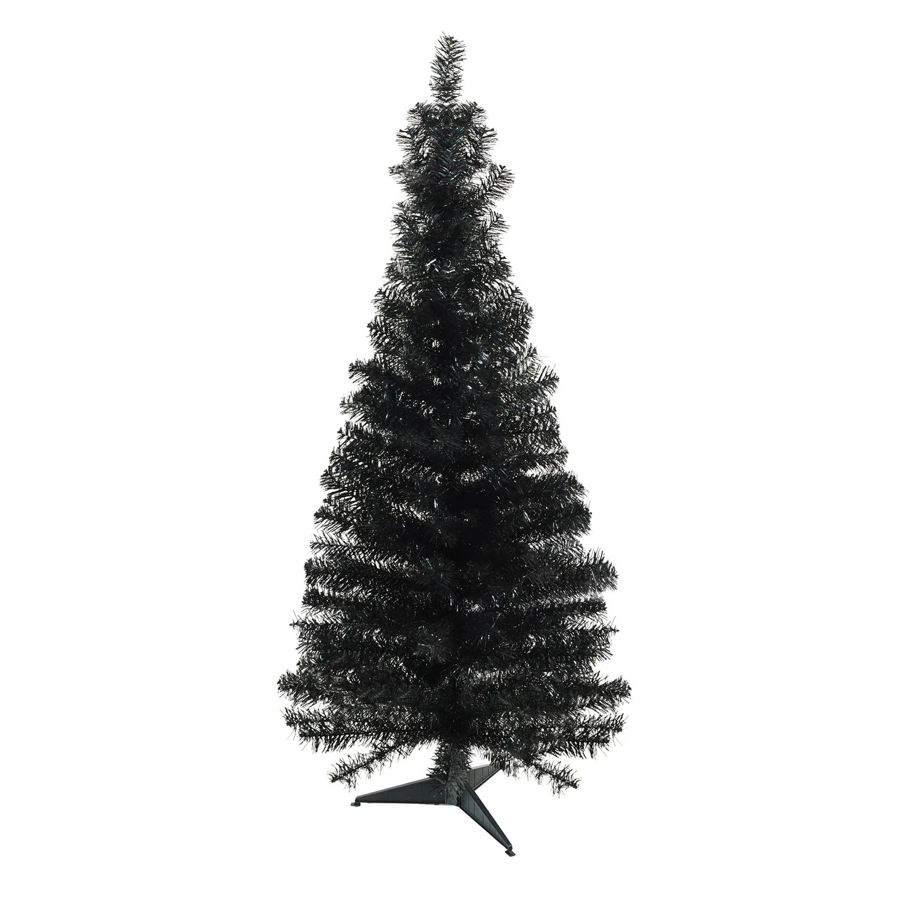 4' X 24" Slim Black Tinsel Artificial Christmas Tree - Unlit 4 4' X 24" Slim Black Tinsel Artificial Christmas Tree - Unlit - Image 2