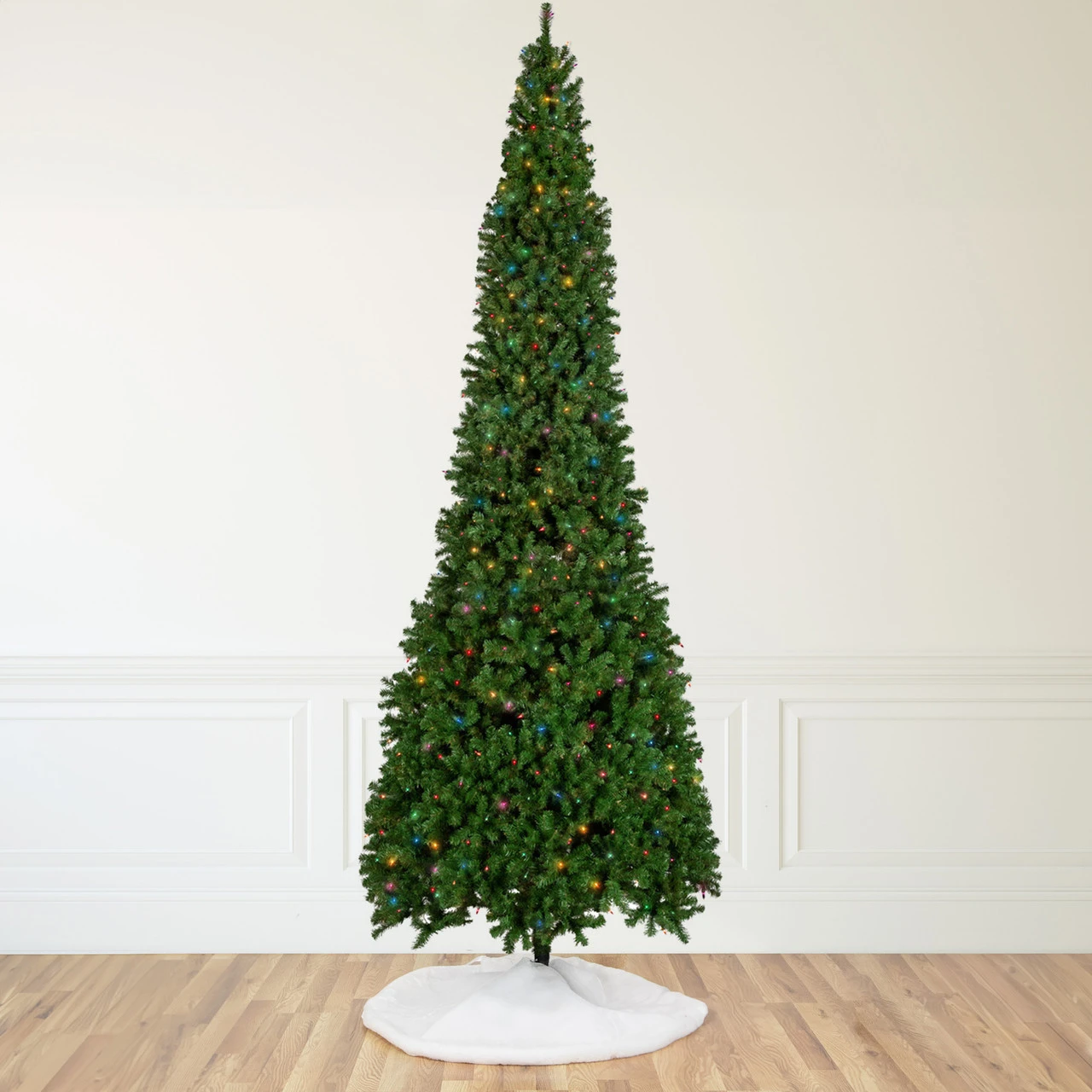 16' Pre-Lit Commercial Pendleton Spruce Slim Artificial Christmas Tree, Multicolor Lights 3 16' Pre-Lit Commercial Pendleton Spruce Slim Artificial Christmas Tree, Multicolor Lights