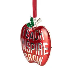 3.25" Red Silver Plated Apple Teacher Christmas Ornament With European Crystals 8 3.25" Red Silver Plated Apple Teacher Christmas Ornament With European Crystals -Christmas Decoration Store northlight hd92865 4 36084.1688037787