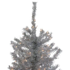6.5' Pre-Lit Silver Tinsel Pine Slim Artificial Christmas Tree - Clear Lights -Christmas Decoration Store northlight20gb91012 same20as20gb91014 3 62817.1667576890