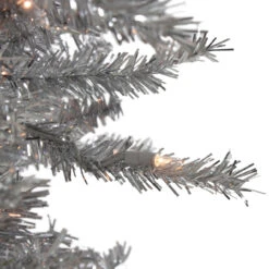 6.5' Pre-Lit Silver Tinsel Pine Slim Artificial Christmas Tree - Clear Lights -Christmas Decoration Store northlight20gb91012 same20as20gb91014 4 99407.1667576890