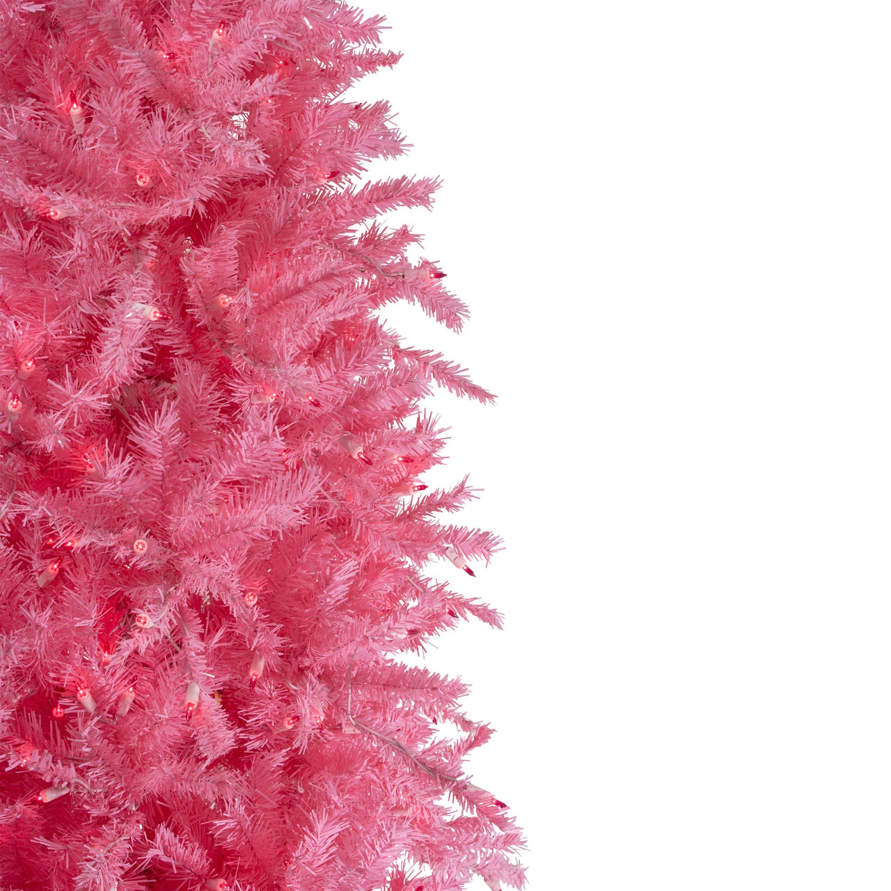 7.5' Pre-Lit Pink Tinsel Slim Artificial Christmas Tree - Pink Lights 6 7.5' Pre-Lit Pink Tinsel Slim Artificial Christmas Tree - Pink Lights - Image 4