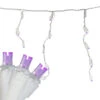 100 Count Purple LED Wide Angle Icicle Christmas Lights, 5.5 Ft White Wire