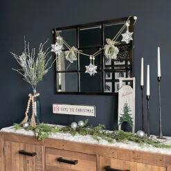 4.75" Snowflake And Frosted Pine Christmas Garland With Wooden Beads - Unlit 10 4.75" Snowflake And Frosted Pine Christmas Garland With Wooden Beads - Unlit -Christmas Decoration Store northlight20hh87684 cxpic 78354.1681148468