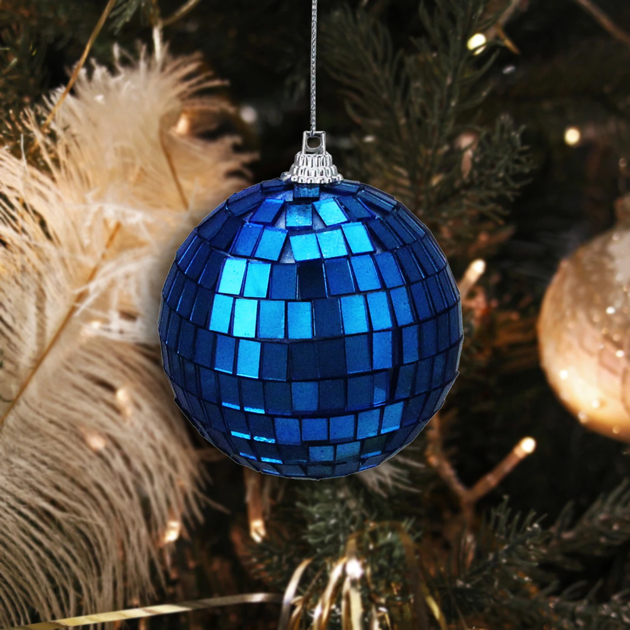 6ct Lavish Blue Mirrored Glass Disco Ball Christmas Ornaments 2.75" (70mm) 5 6ct Lavish Blue Mirrored Glass Disco Ball Christmas Ornaments 2.75" (70mm) - Image 3