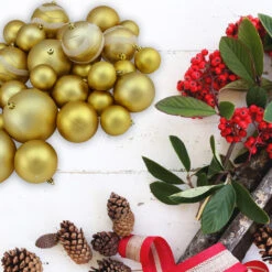 39ct Gold Glamour Shatterproof 2-Finish Christmas Ball Ornaments 4" (100mm) -Christmas Decoration Store northlight20lj34110b 63218.1667662913