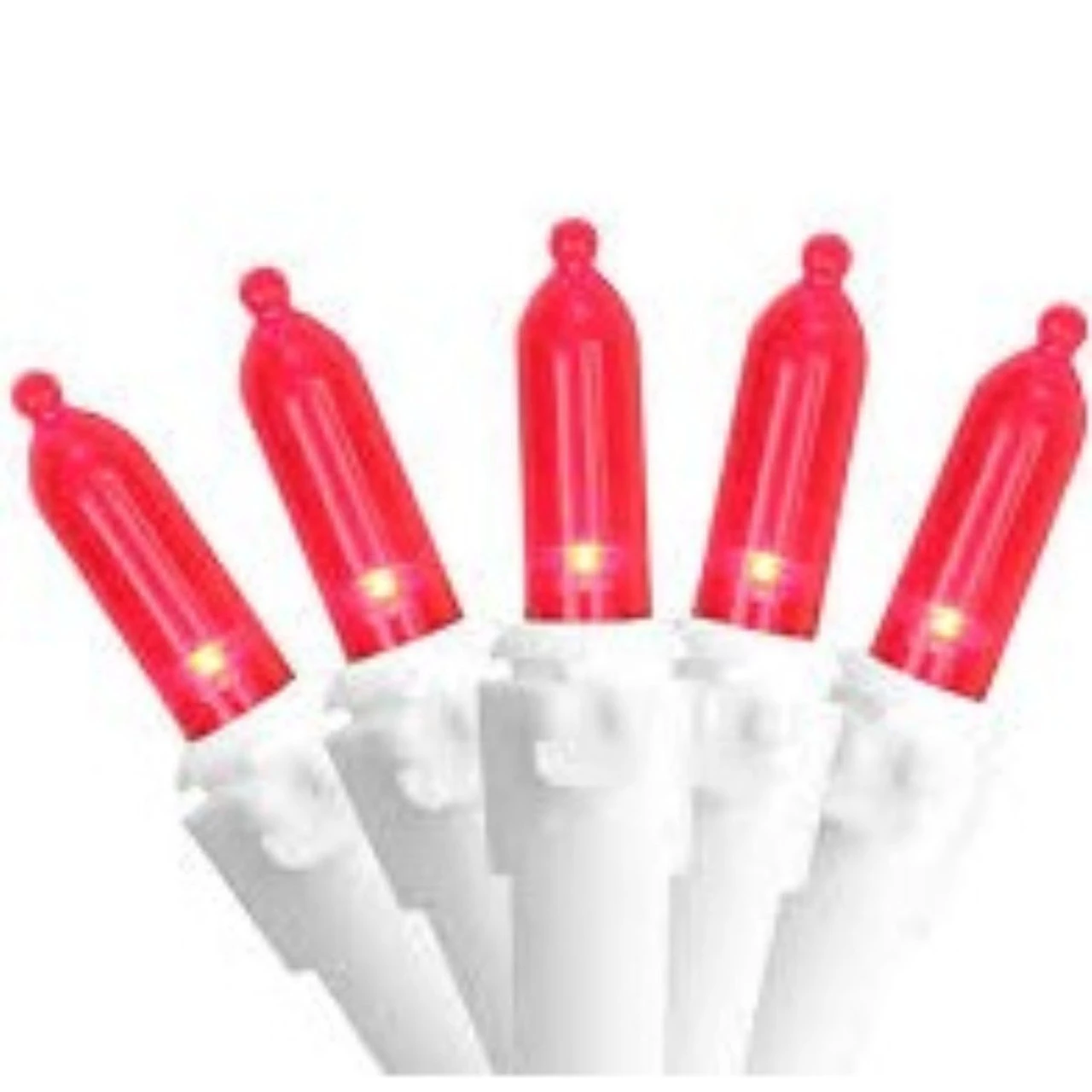 50 Red LED Mini Christmas Lights - 16.25 Ft White Wire 5 50 Red LED Mini Christmas Lights - 16.25 Ft White Wire - Image 3