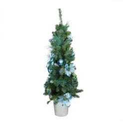 4' Green Potted Two-Tone Pine Pencil Artificial Christmas Tree - Unlit