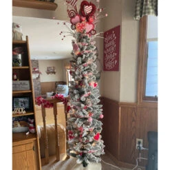 6' Flocked North River Pine Pencil Artificial Christmas Tree, Unlit -Christmas Decoration Store northlight20sm92893 cxpic 03626.1669400662