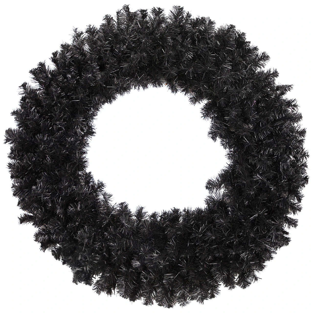 36" Black Colorado Spruce Artificial Halloween Wreath - Unlit 4 36" Black Colorado Spruce Artificial Halloween Wreath - Unlit - Image 2