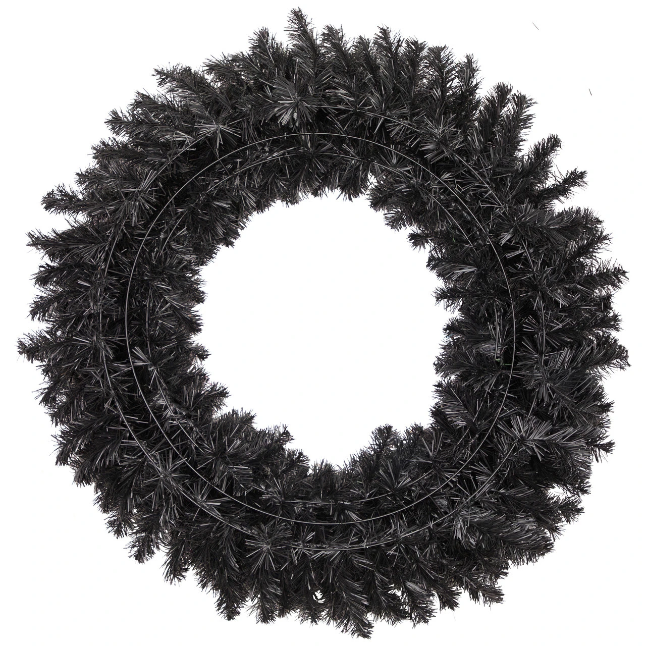 36" Black Colorado Spruce Artificial Halloween Wreath - Unlit 7 36" Black Colorado Spruce Artificial Halloween Wreath - Unlit - Image 5