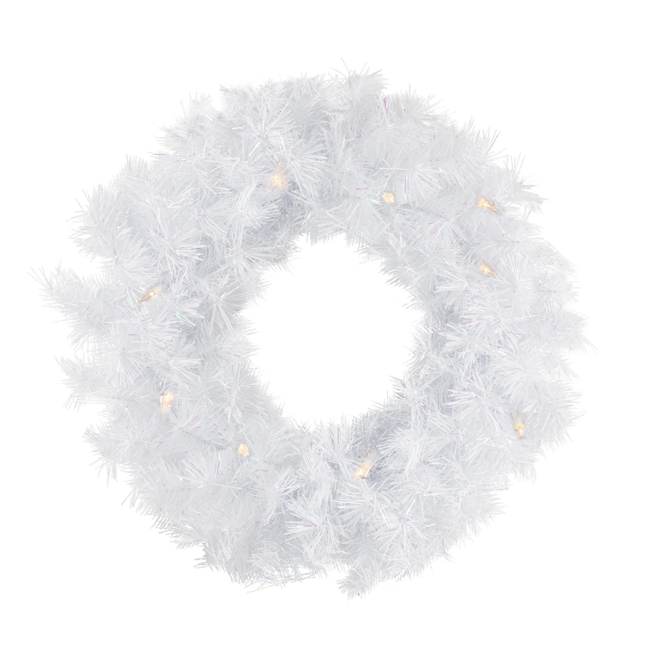 Pre-Lit White Alaskan Pine Artificial Christmas Wreath, 48-Inch, Warm White LEDLights 3 Pre-Lit White Alaskan Pine Artificial Christmas Wreath, 48-Inch, Warm White LEDLights