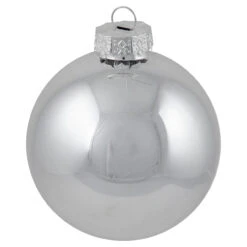 72ct Silver Shiny And Matte Christmas Glass Ball Ornaments 4" (100mm) -Christmas Decoration Store northlight20wy15216 04 16419.1667576169