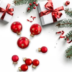 16-Piece Set Of Assorted Red Glass Christmas Ball Ornaments With Tree Topper 7 16-Piece Set Of Assorted Red Glass Christmas Ball Ornaments With Tree Topper -Christmas Decoration Store northlight20wy88902 42654.1667580795