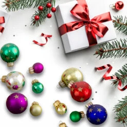 16-Piece Set Of Assorted Multi-Color Glass Ball Christmas Ornaments With Tree Topper 7 16-Piece Set Of Assorted Multi-Color Glass Ball Christmas Ornaments With Tree Topper -Christmas Decoration Store northlight20wy88904 02613.1667535652