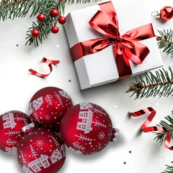 Set Of 4 Red Matte Glass Ball Hanging Christmas Decorations 3.2 Inch (80mm) 7 Set Of 4 Red Matte Glass Ball Hanging Christmas Decorations 3.2 Inch (80mm) -Christmas Decoration Store northlight20wy88905 04616.1667576863