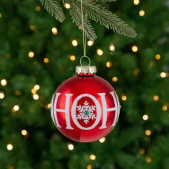 Set Of 4 Red Ho Ho Ho Glass Ball Christmas Ornaments 3.25-Inch (80mm) 7 Set Of 4 Red Ho Ho Ho Glass Ball Christmas Ornaments 3.25-Inch (80mm) -Christmas Decoration Store northlight20wy88909 85504.1667510419