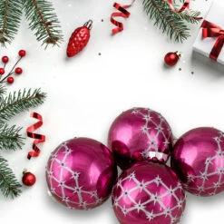 Set Of 4 Pink Glass Ball Christmas Ornaments 3.25-Inch (80mm) 7 Set Of 4 Pink Glass Ball Christmas Ornaments 3.25-Inch (80mm) -Christmas Decoration Store northlight20wy88936 42096.1667510420